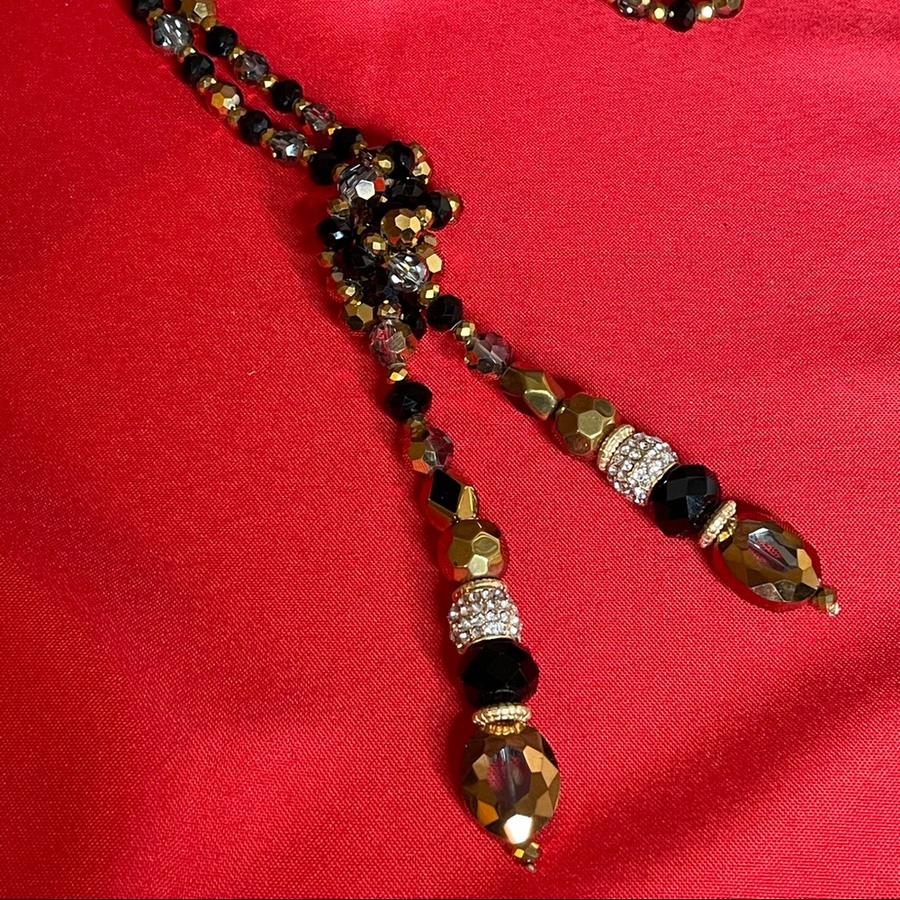 Beaded and Rhinestone Necklace - Picture 3 of 3